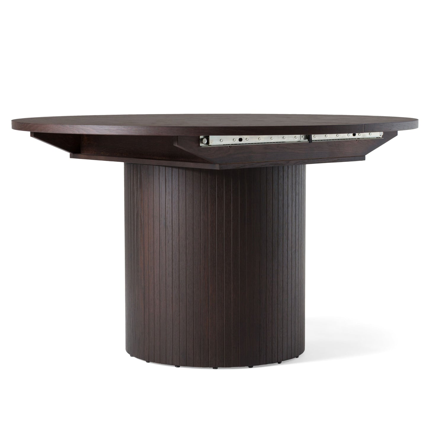 Modrest Miami Modern Brown Round Dining Table with Extension Sleek Contemporary Design with Versatile Functionality for Stylish Dining Spaces
