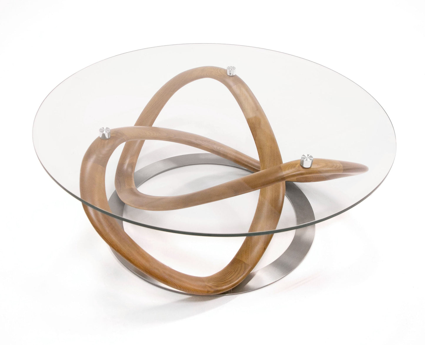 Modrest Michele - Modern Glass Walnut Coffee Table