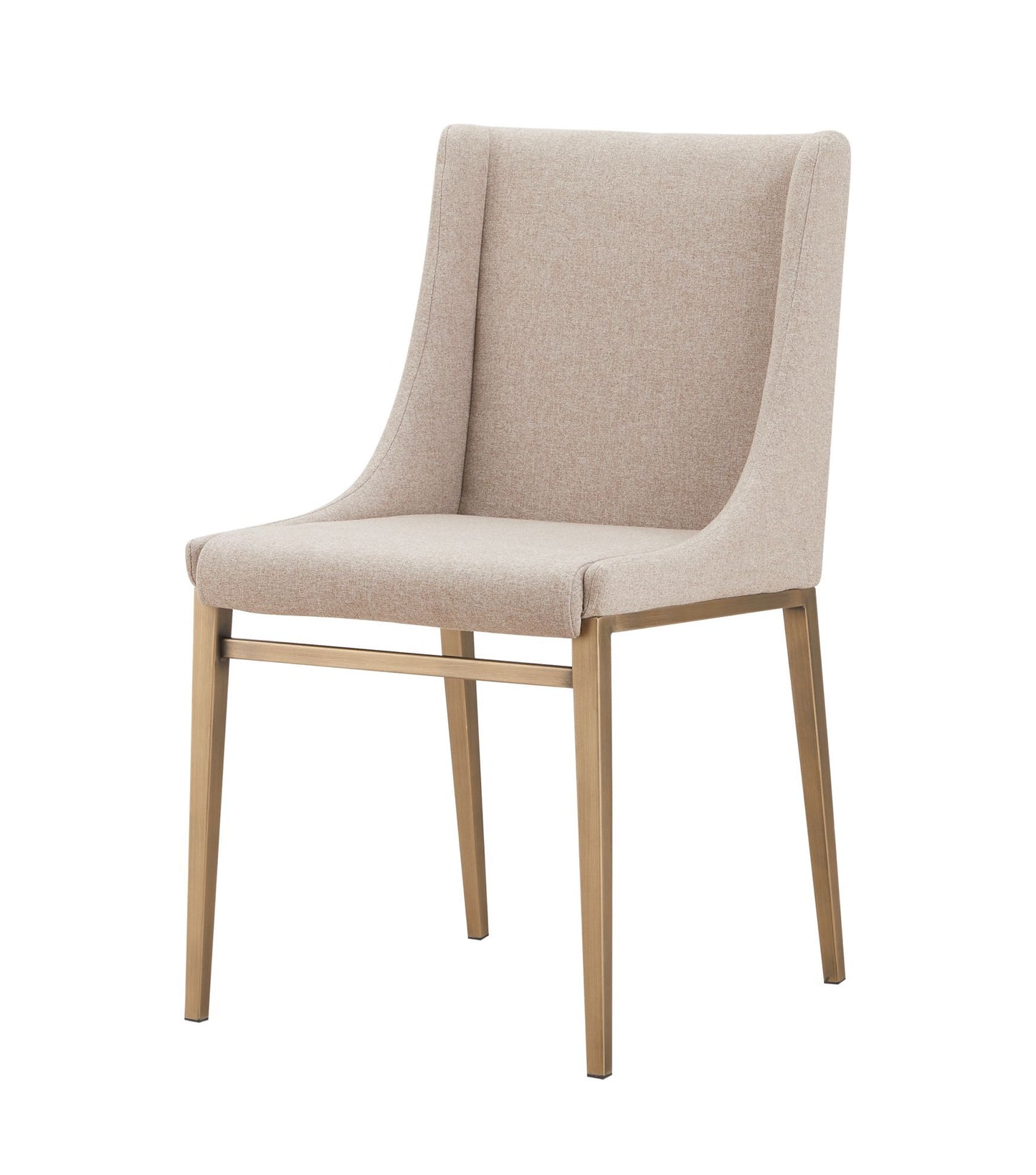 Modrest Mimi - Contemporary Beige + Brass Dining Chair (Set of 2)