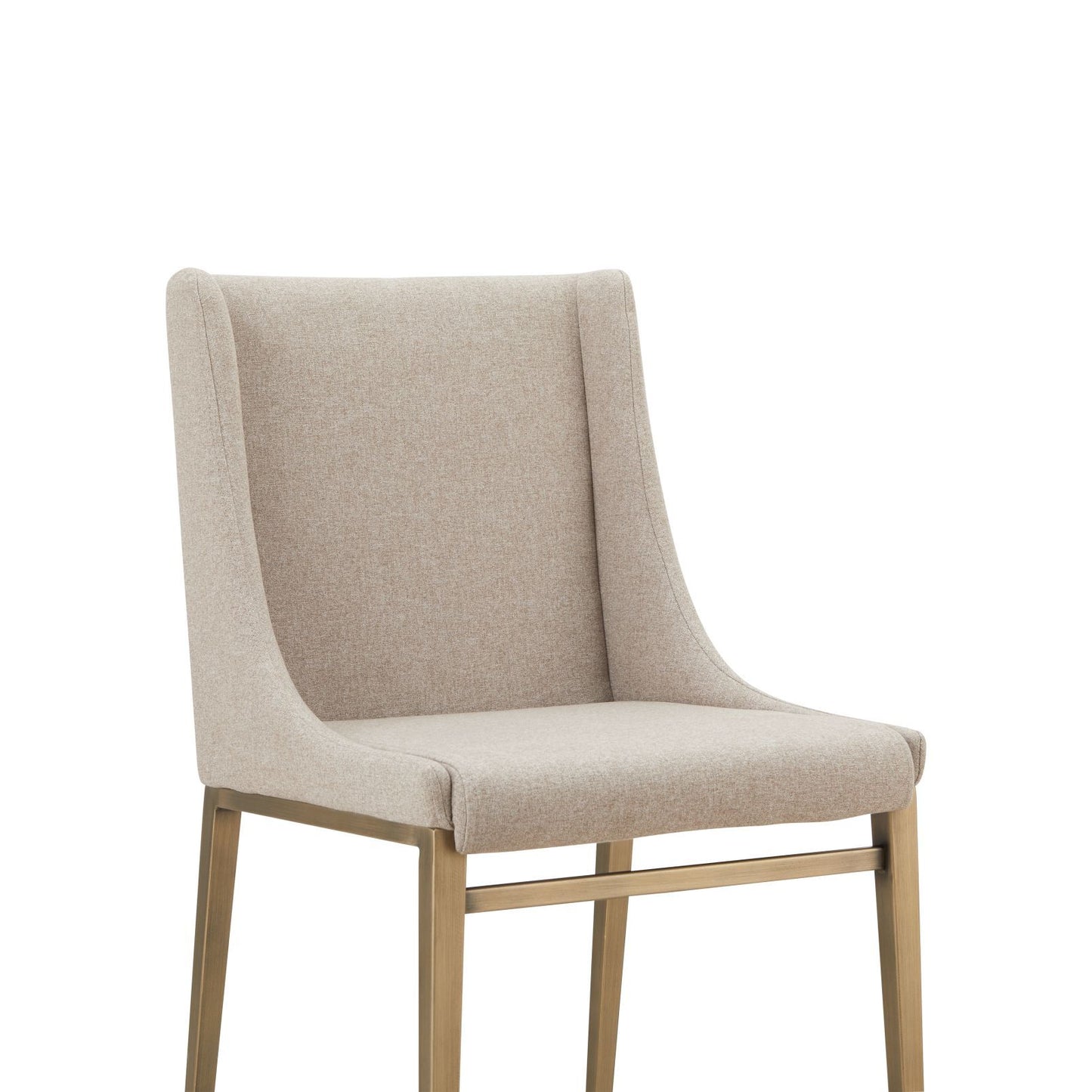 Modrest Mimi - Contemporary Beige + Brass Dining Chair (Set of 2)