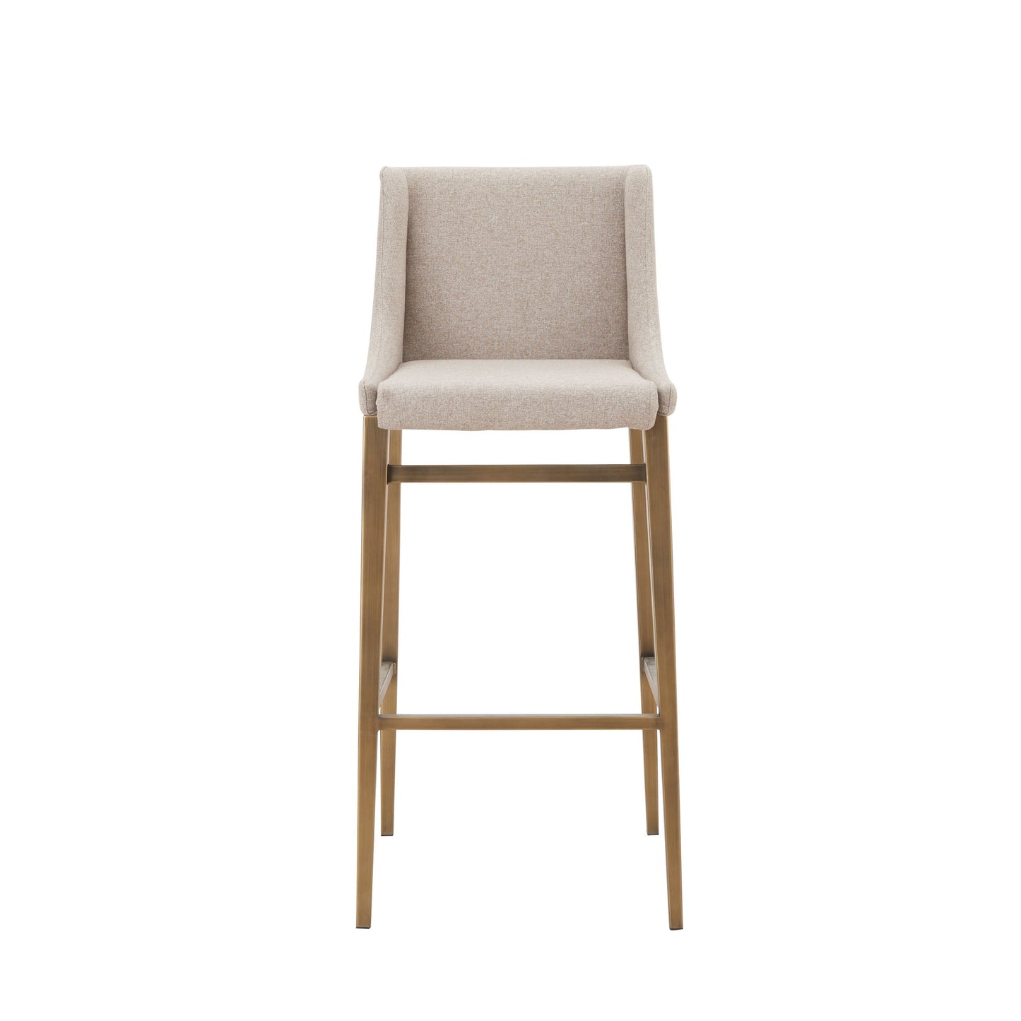 Mimi Bar Stools β Set of 2 Contemporary Beige Upholstery with Brass Details