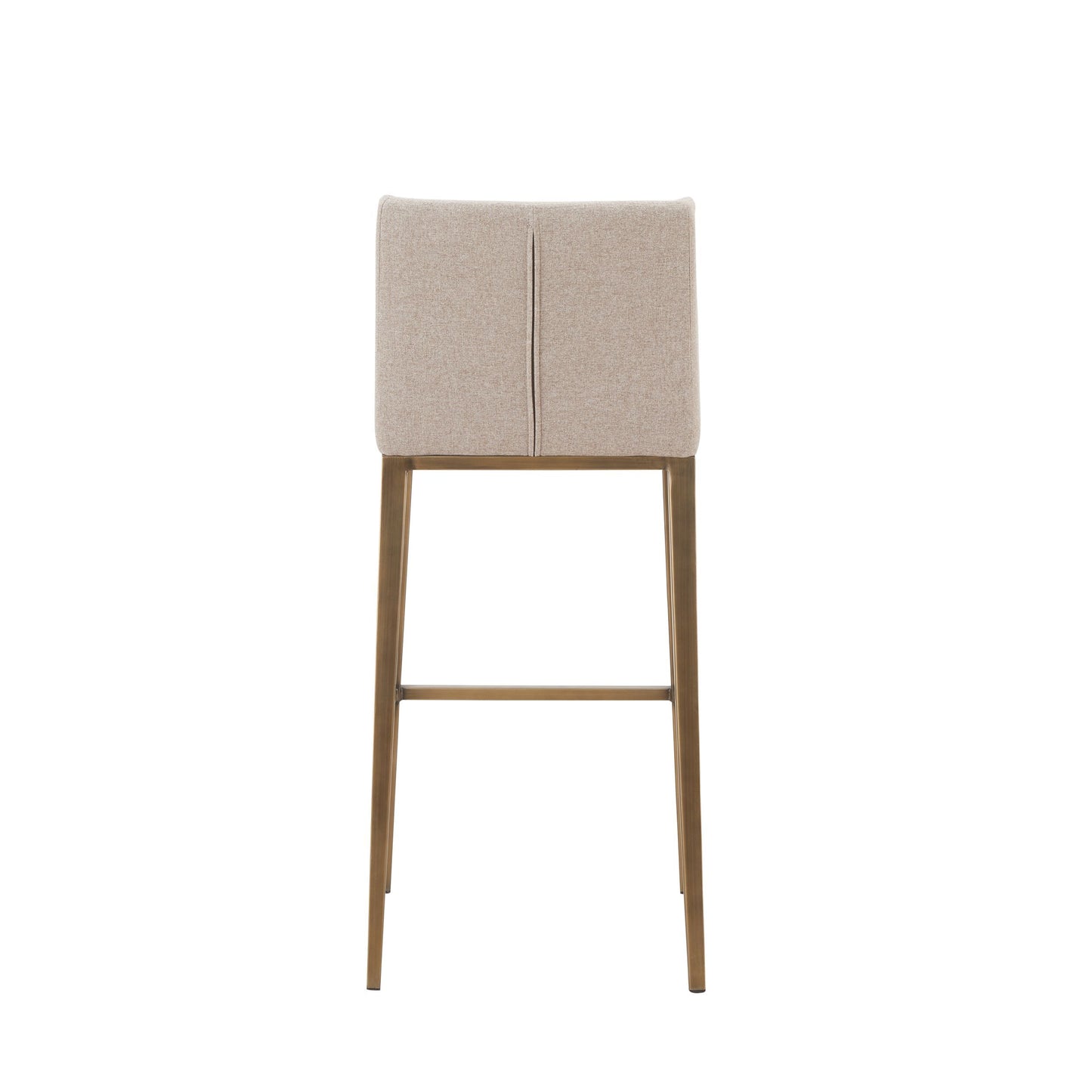 Mimi Bar Stools β Set of 2 Contemporary Beige Upholstery with Brass Details