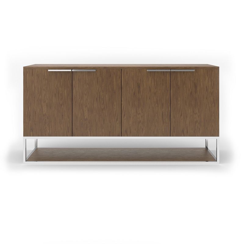 Modrest Heloise - Modern Walnut and Stainless Steel Buffet