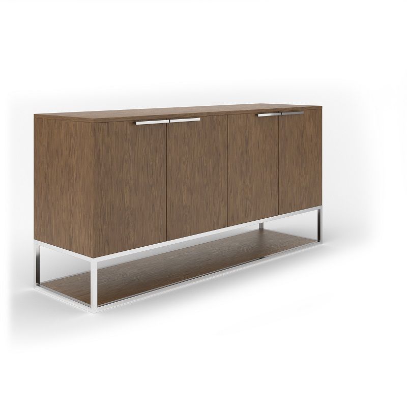 Modrest Heloise - Modern Walnut and Stainless Steel Buffet