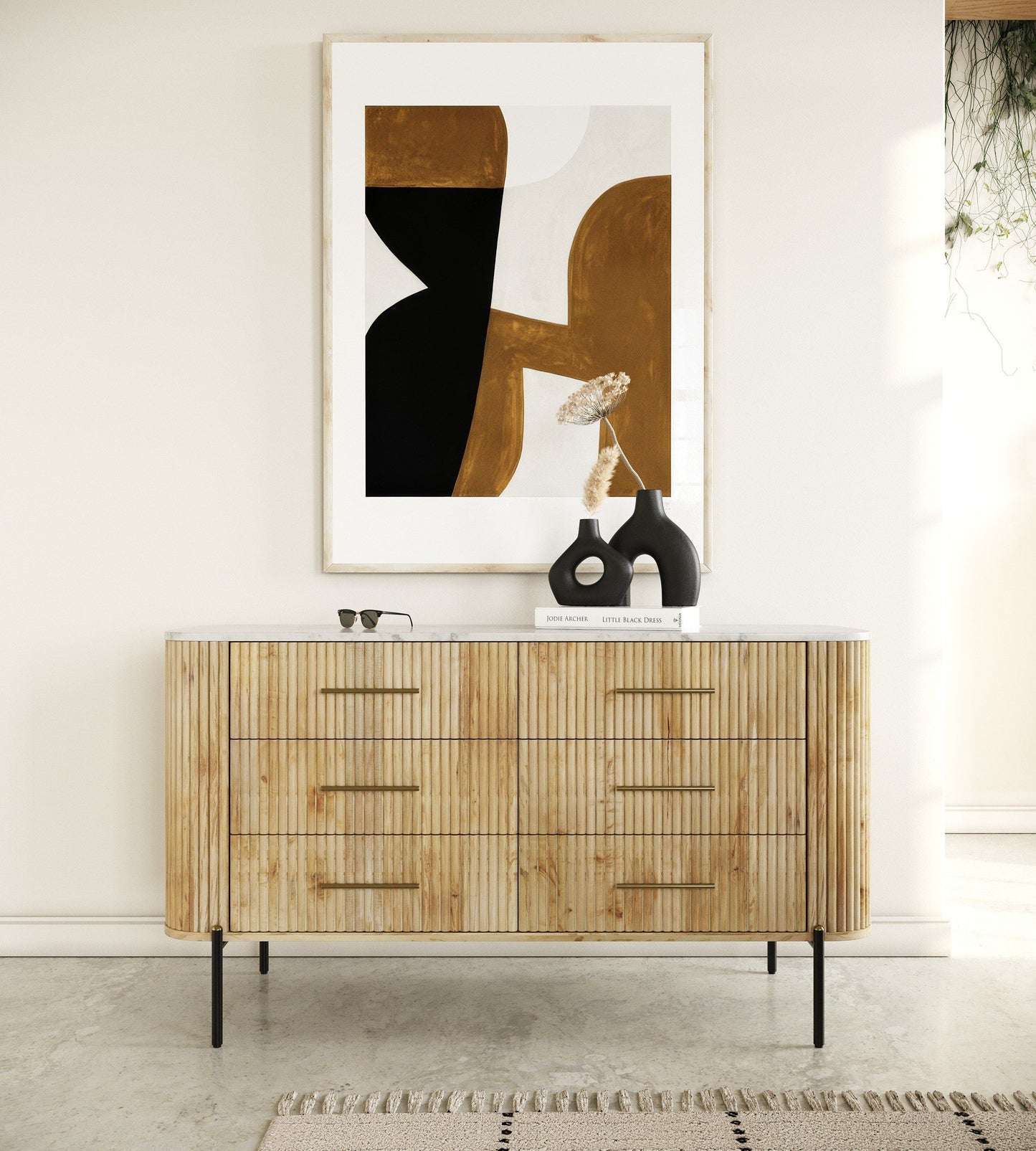 Modrest Cambridge White Marble Mango Dresser A Stunning Fusion of Natural Elegance and Contemporary Design for Sophisticated Living Spaces