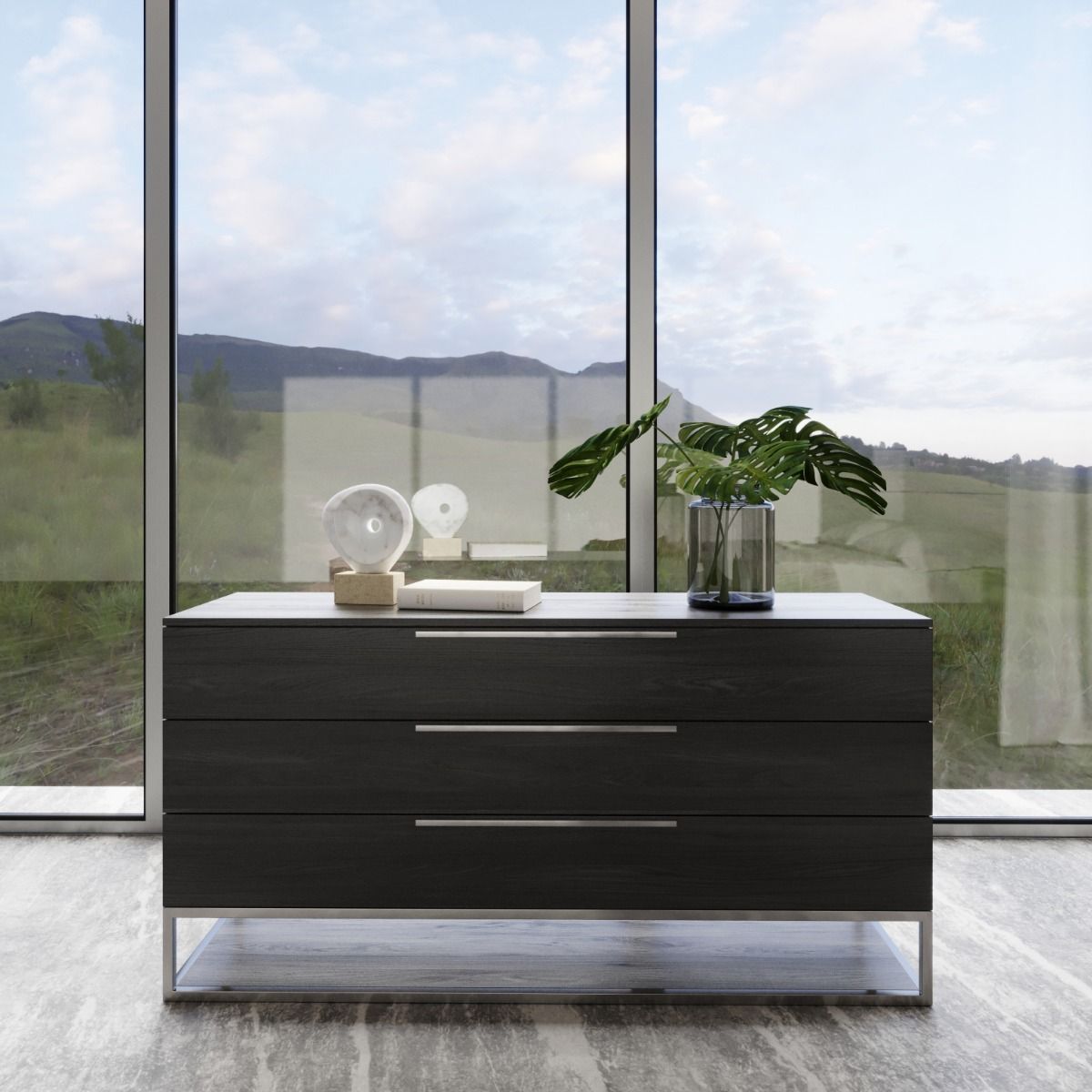 Modrest Helenora Modern Grey Elm Dresser - Stylish and Functional Storage Solution