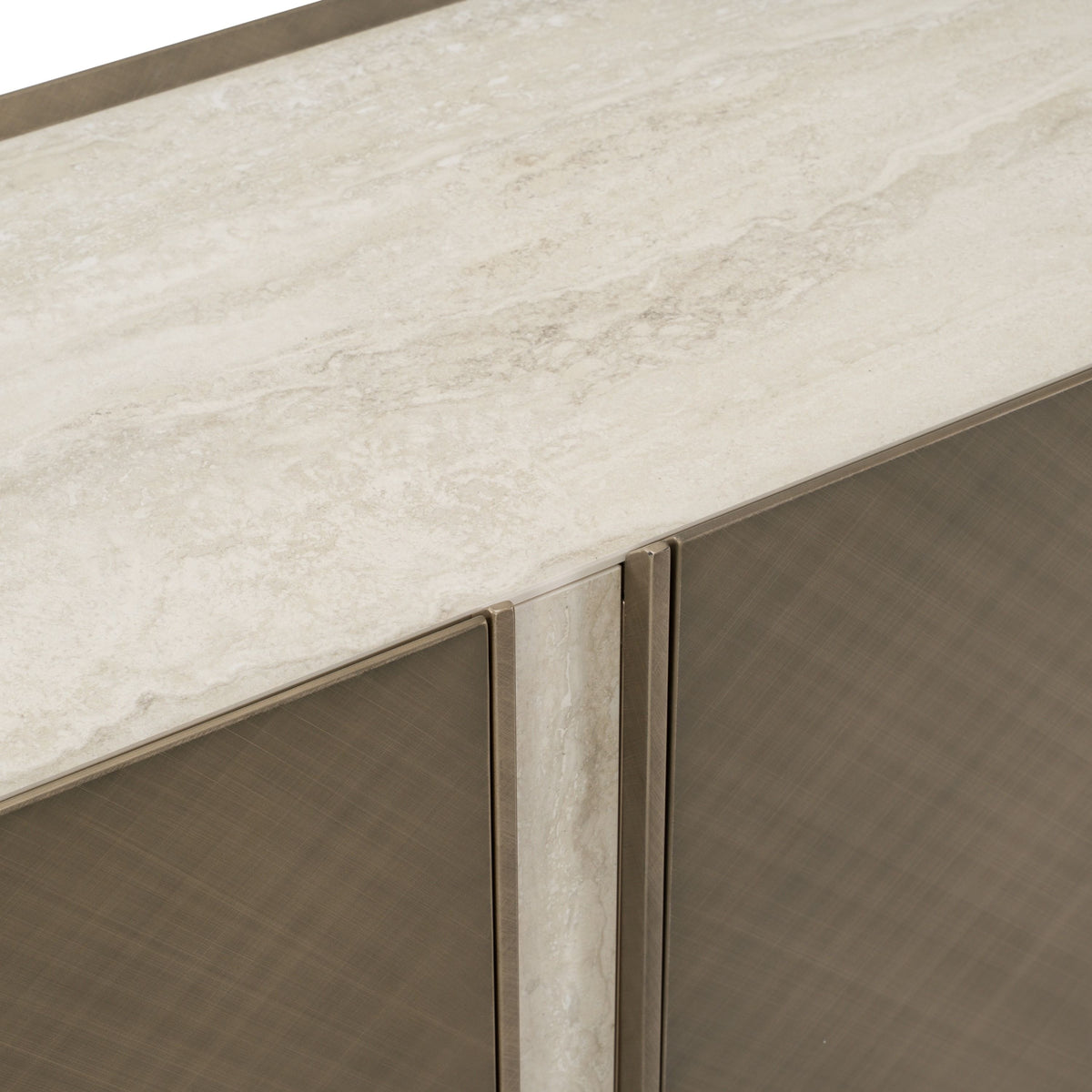 Moorgate Bronze Sideboard with Faux Travertine Ceramic Top