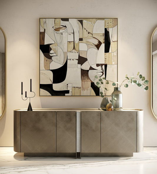 Moorgate Bronze Sideboard with Faux Travertine Ceramic Top