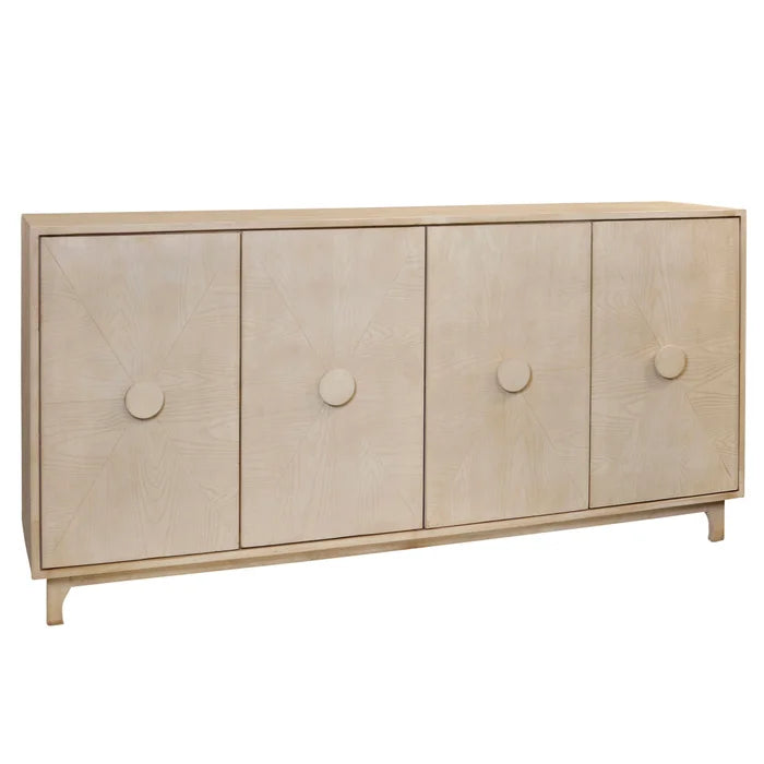 Vinique Texturized Console with 4 Doors for Modern Storage and Style