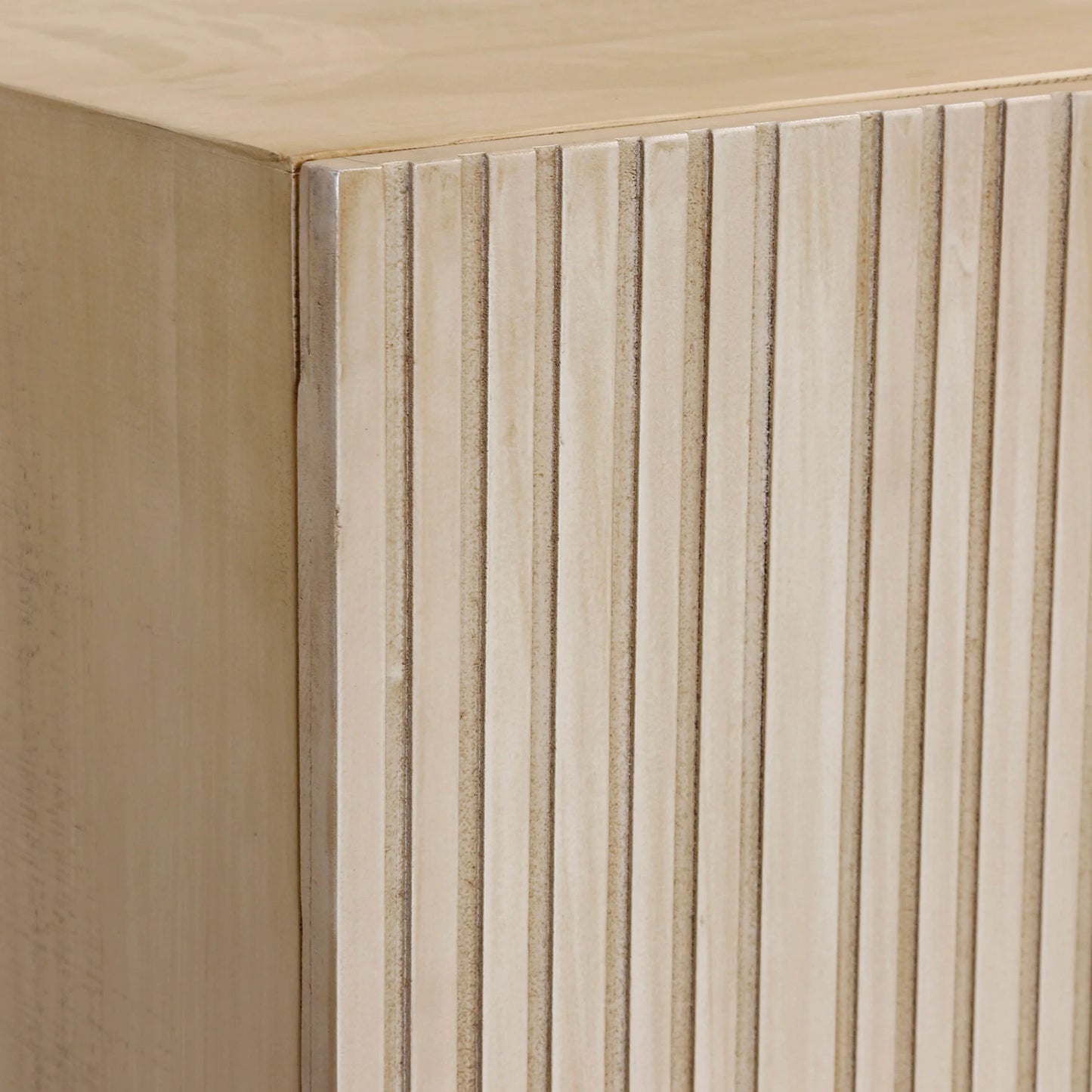 Natural Solid Wood 4 Door Curtain Figure Console Elegant Storage Solution