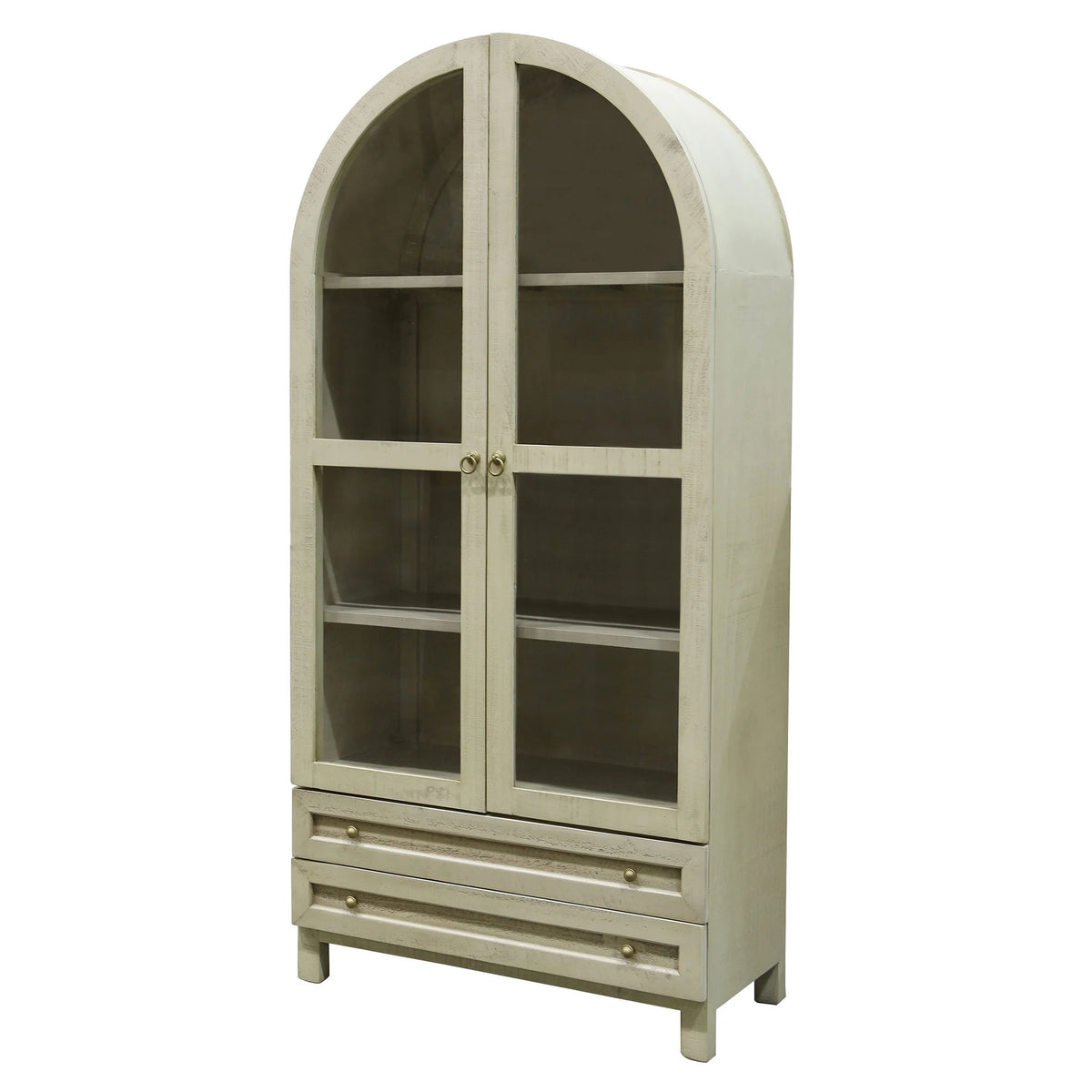 Cream Meridian Showcase 2 Door With 2 Drawers Lined in Felt