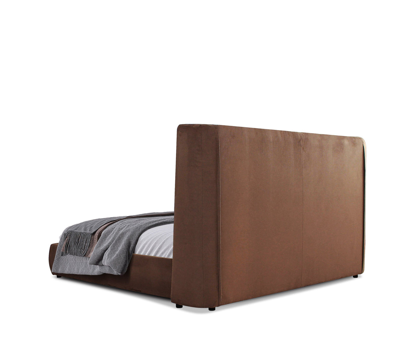 Modrest Emilia Modern Burnt Orange Velvet Bed for Luxurious and Stylish Bedroom Interiors