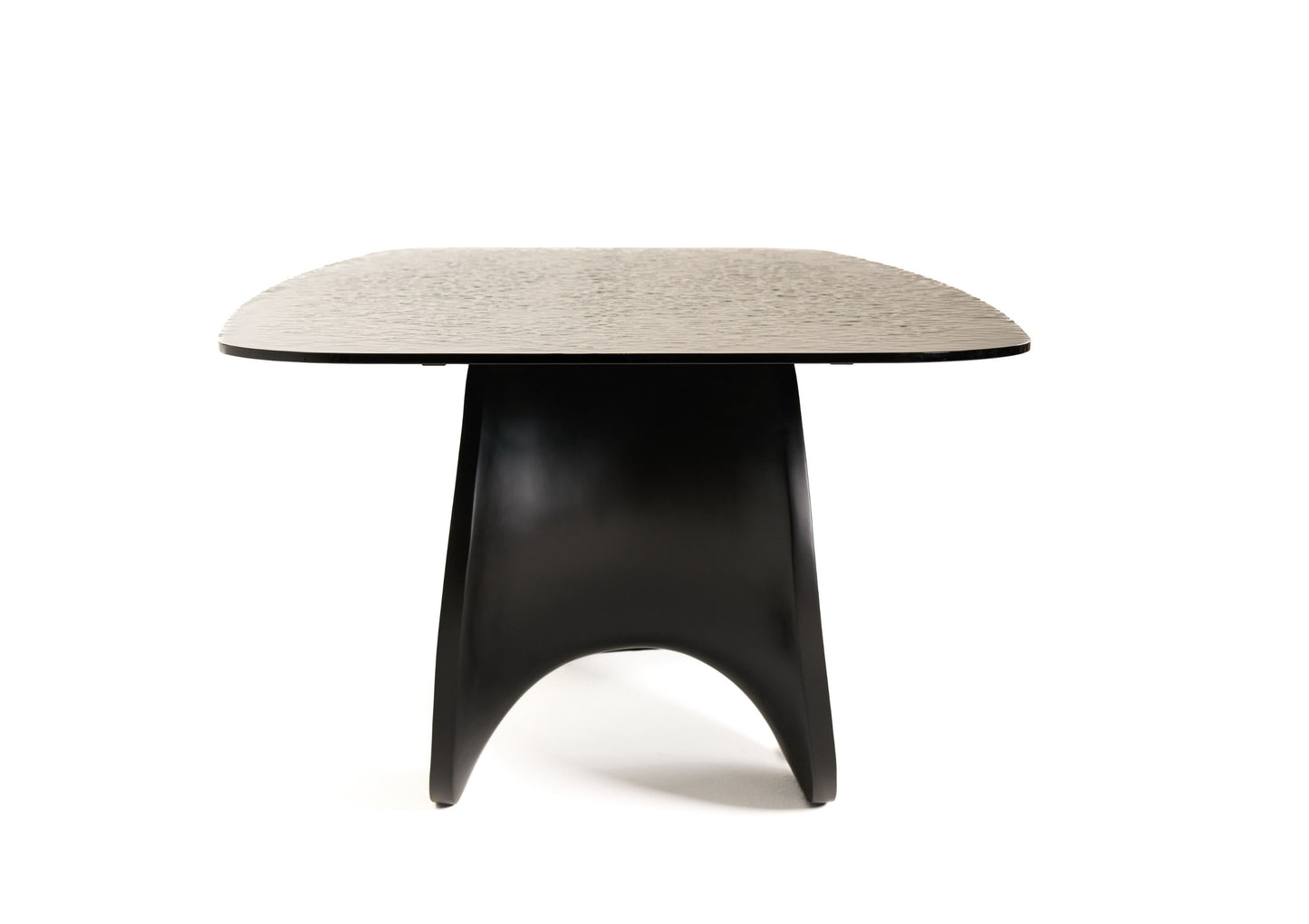 Modrest Neptune Modern Grey Wave Glass + Black Dining Table - Sleek and Stylish Dining Solution for a Contemporary Dining Room