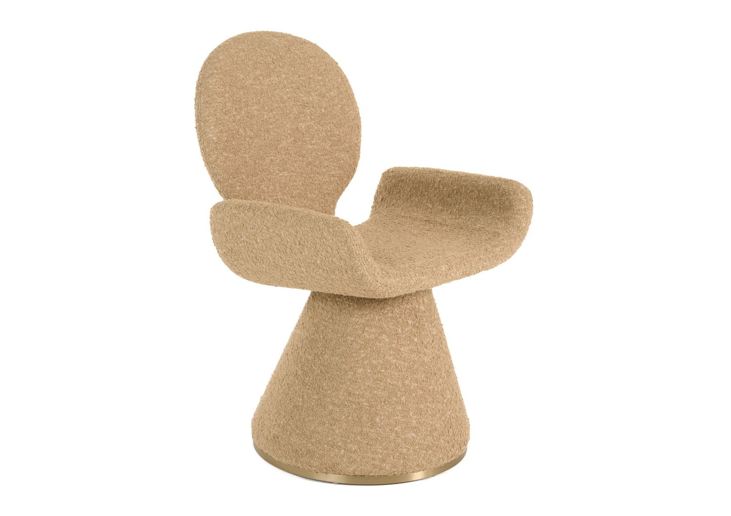 Modrest Neptune Contemporary Beige Fabric Brushed Brass Dining Chair A Refined Blend of Modern Elegance and Luxurious Comfort for Sophisticated Dining Spaces