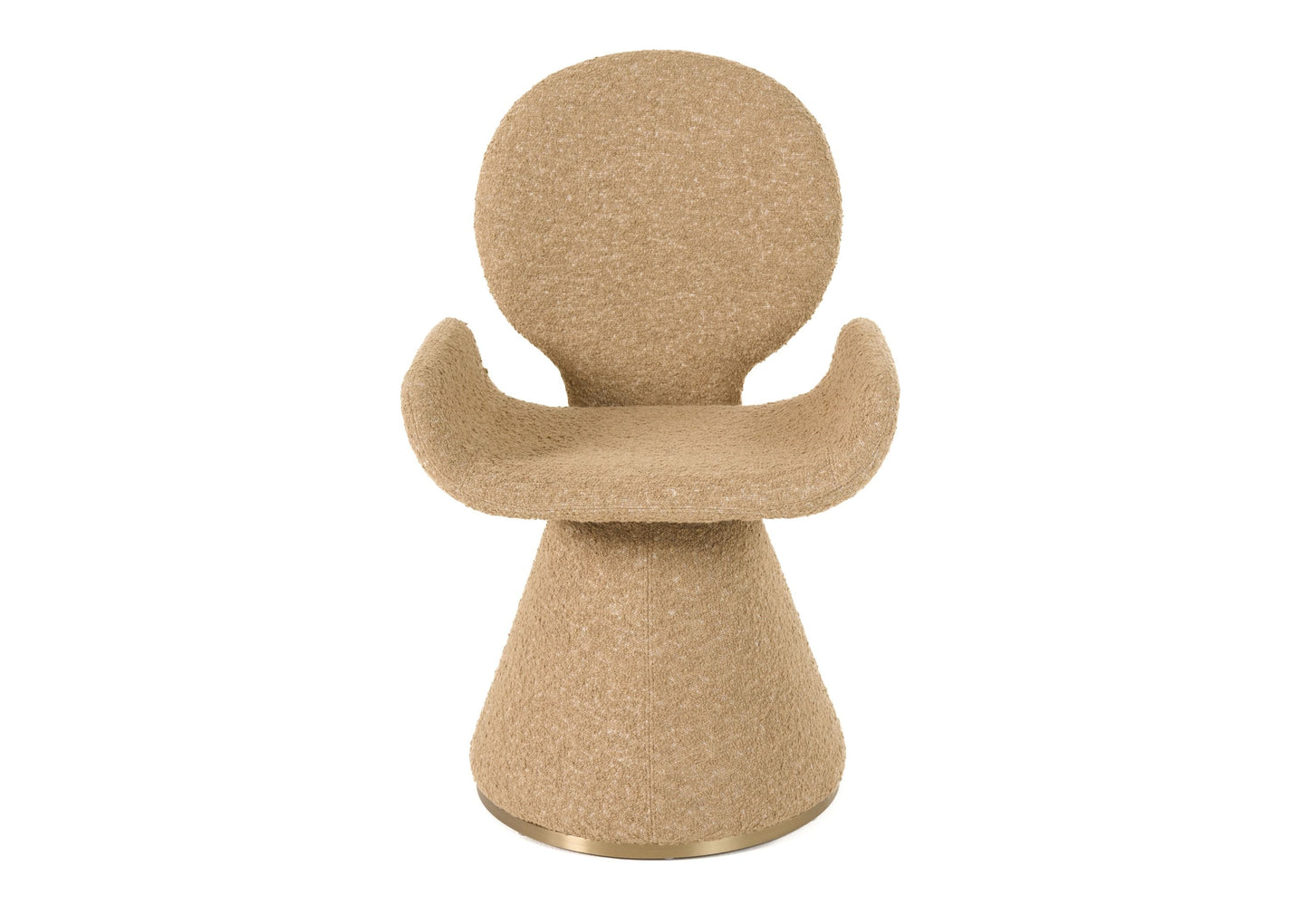 Modrest Neptune Contemporary Beige Fabric Brushed Brass Dining Chair A Refined Blend of Modern Elegance and Luxurious Comfort for Sophisticated Dining Spaces