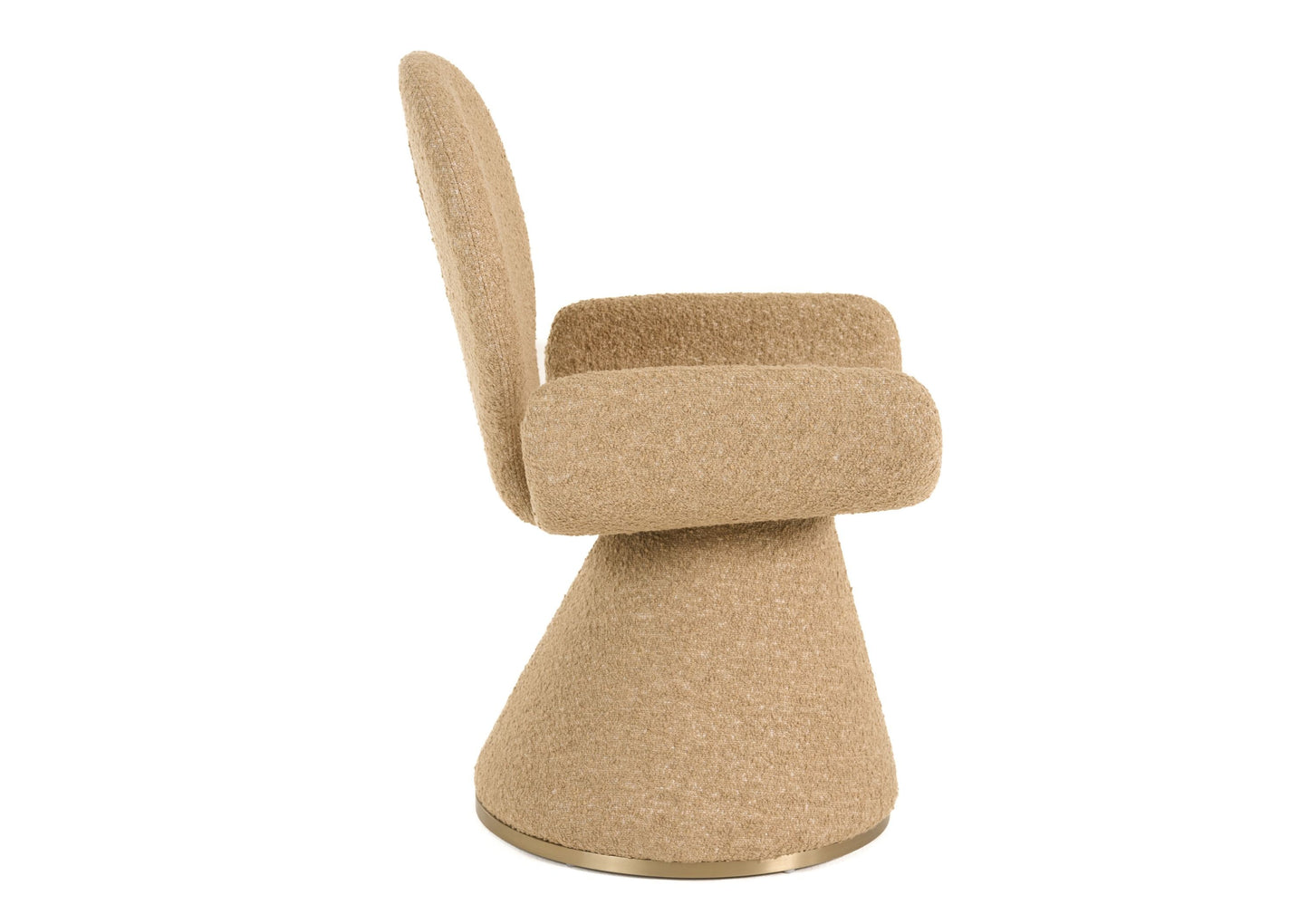 Modrest Neptune Contemporary Beige Fabric Brushed Brass Dining Chair A Refined Blend of Modern Elegance and Luxurious Comfort for Sophisticated Dining Spaces
