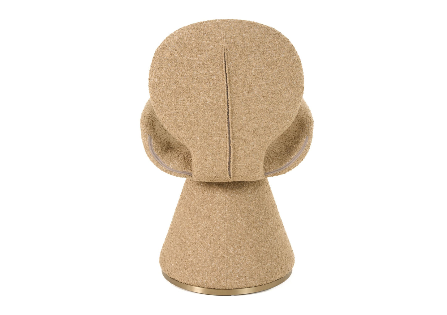 Modrest Neptune Contemporary Beige Fabric Brushed Brass Dining Chair A Refined Blend of Modern Elegance and Luxurious Comfort for Sophisticated Dining Spaces