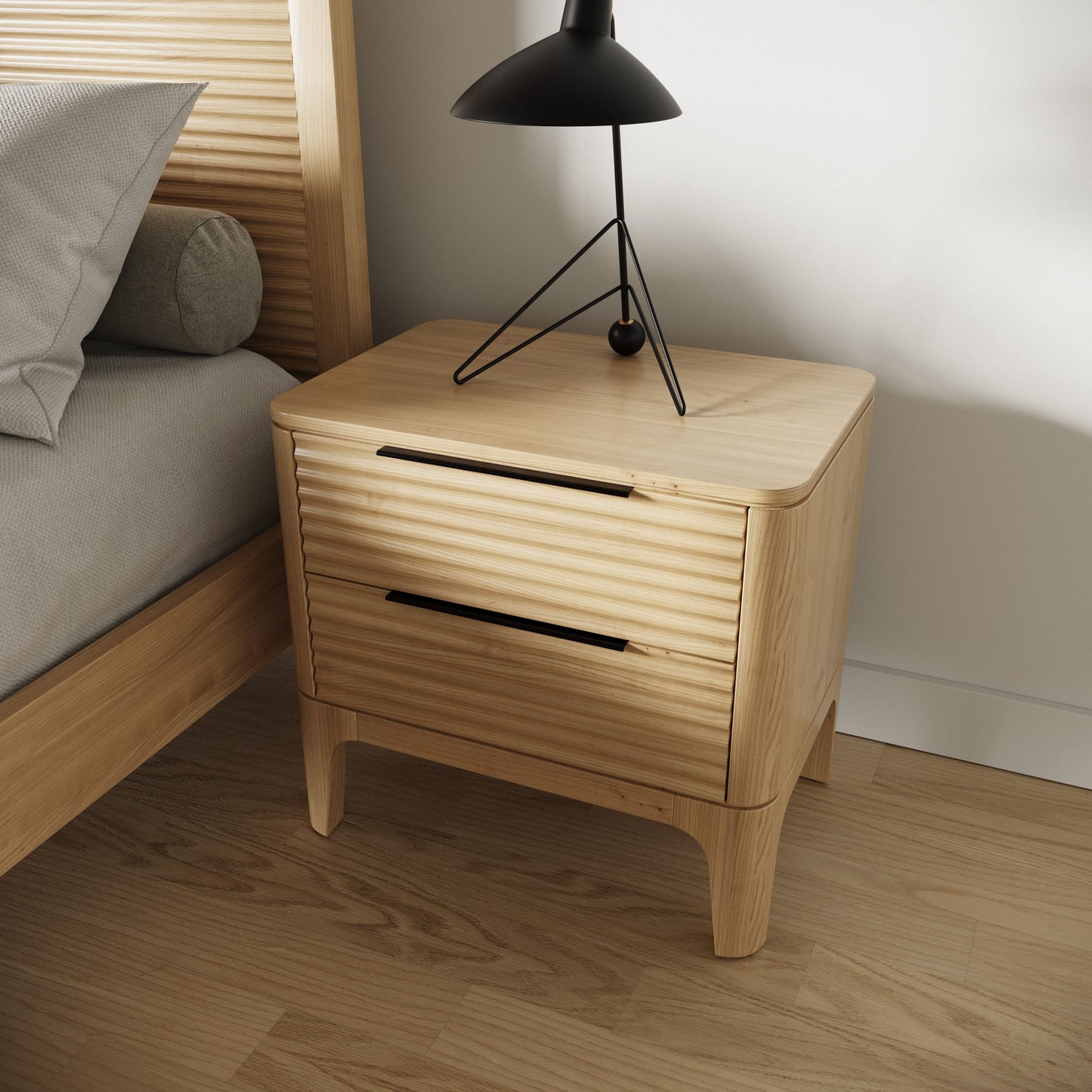 Modrest Seattle Modern Natural Oak Nightstand for Stylish and Practical Bedroom Storage