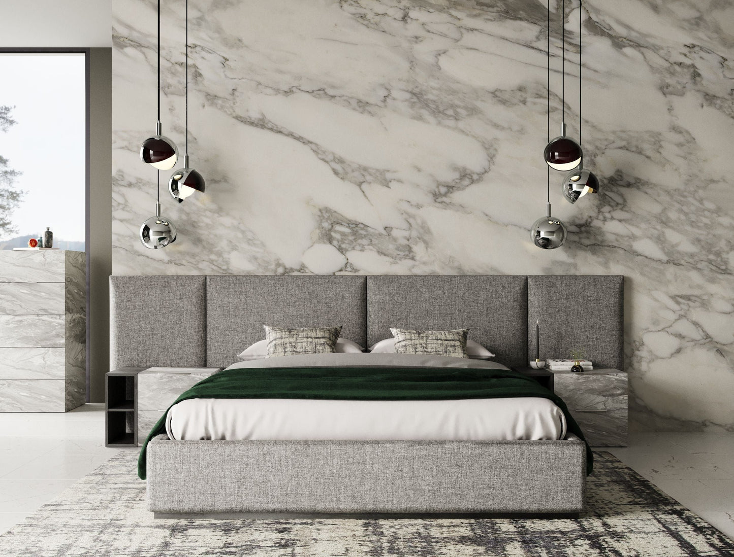 Nova Domus Maranello - Modern Grey Bed Set