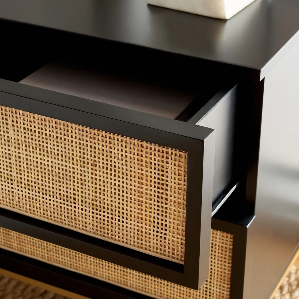 Zadie 2-Drawer Rattan Nightstand - Stylish and Functional Boho-Inspired Bedroom Accent