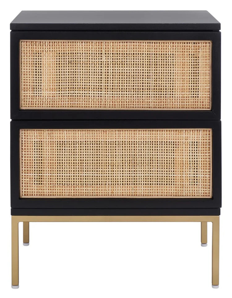 Zadie 2-Drawer Rattan Nightstand - Stylish and Functional Boho-Inspired Bedroom Accent