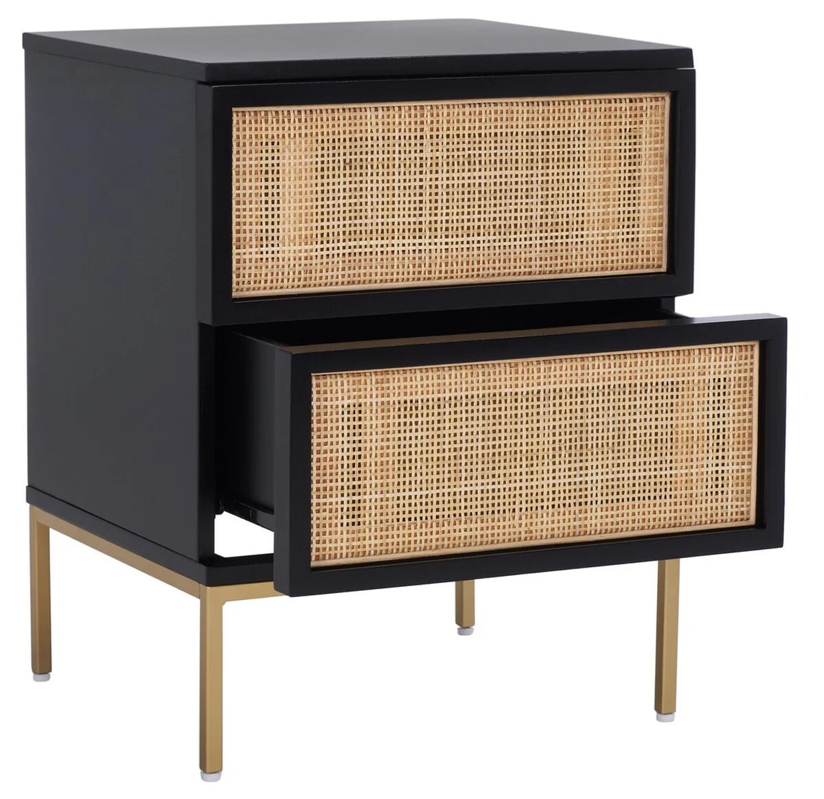 Zadie 2-Drawer Rattan Nightstand - Stylish and Functional Boho-Inspired Bedroom Accent