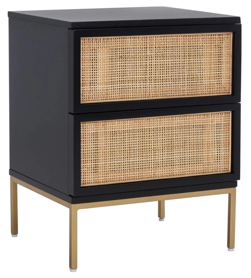 Zadie 2-Drawer Rattan Nightstand - Stylish and Functional Boho-Inspired Bedroom Accent
