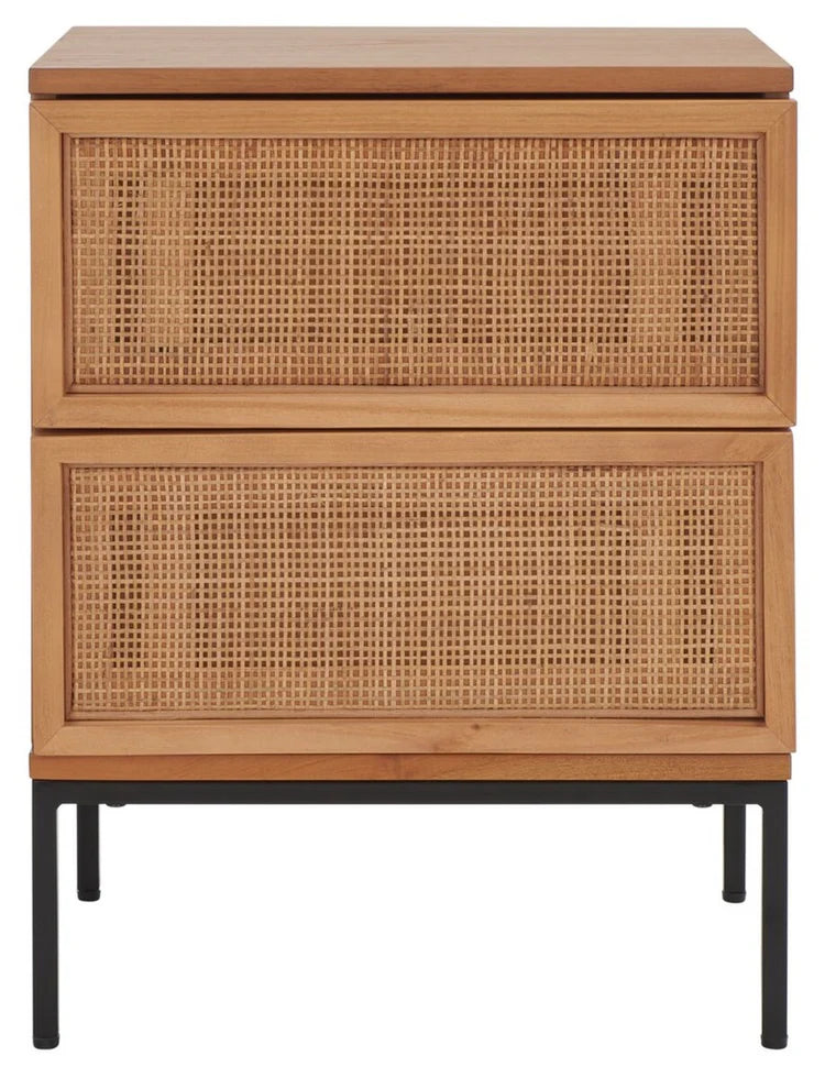 Zadie 2-Drawer Rattan Nightstand - Stylish and Functional Boho-Inspired Bedroom Accent