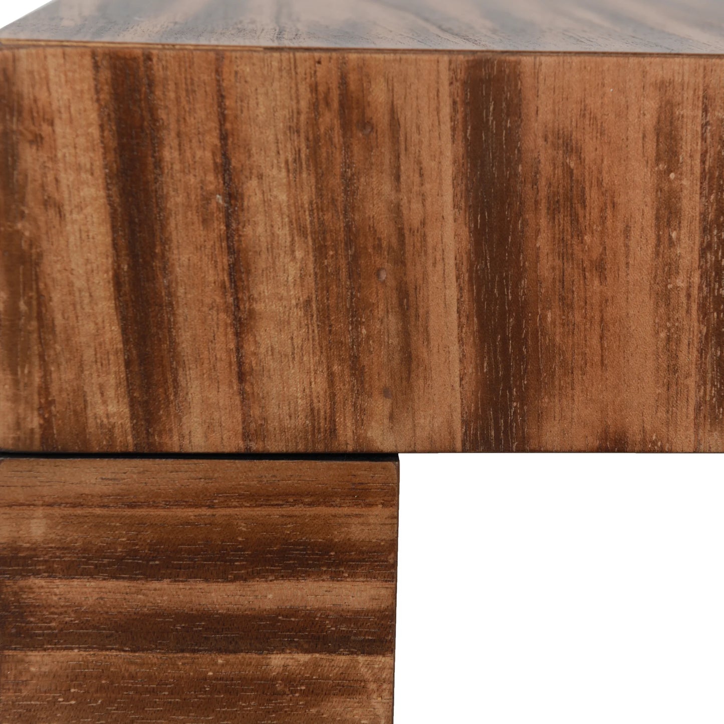 Norman Wyatt Home Stryde Zebra Wooden Console Walnut Finish Stylish and Unique Accent Piece