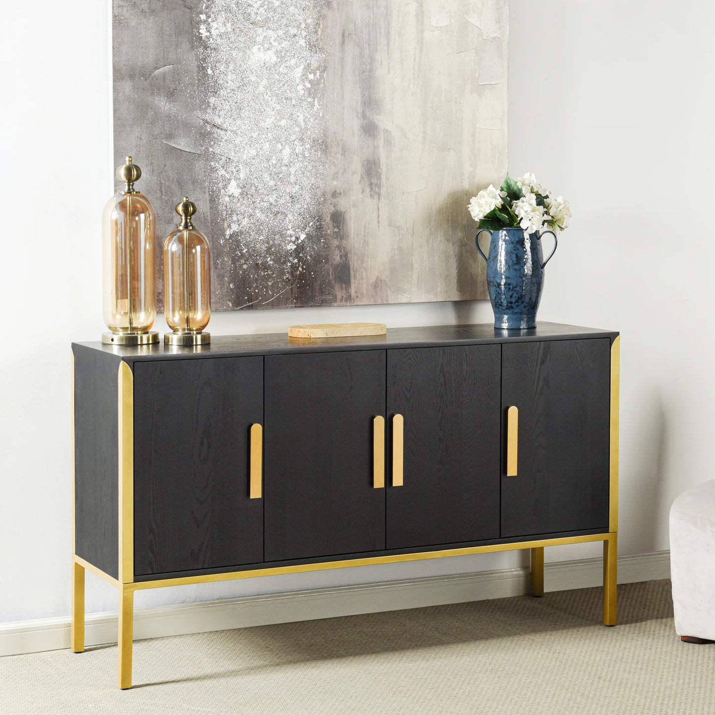 Encore 4 Doors Metal Legs Sideboard