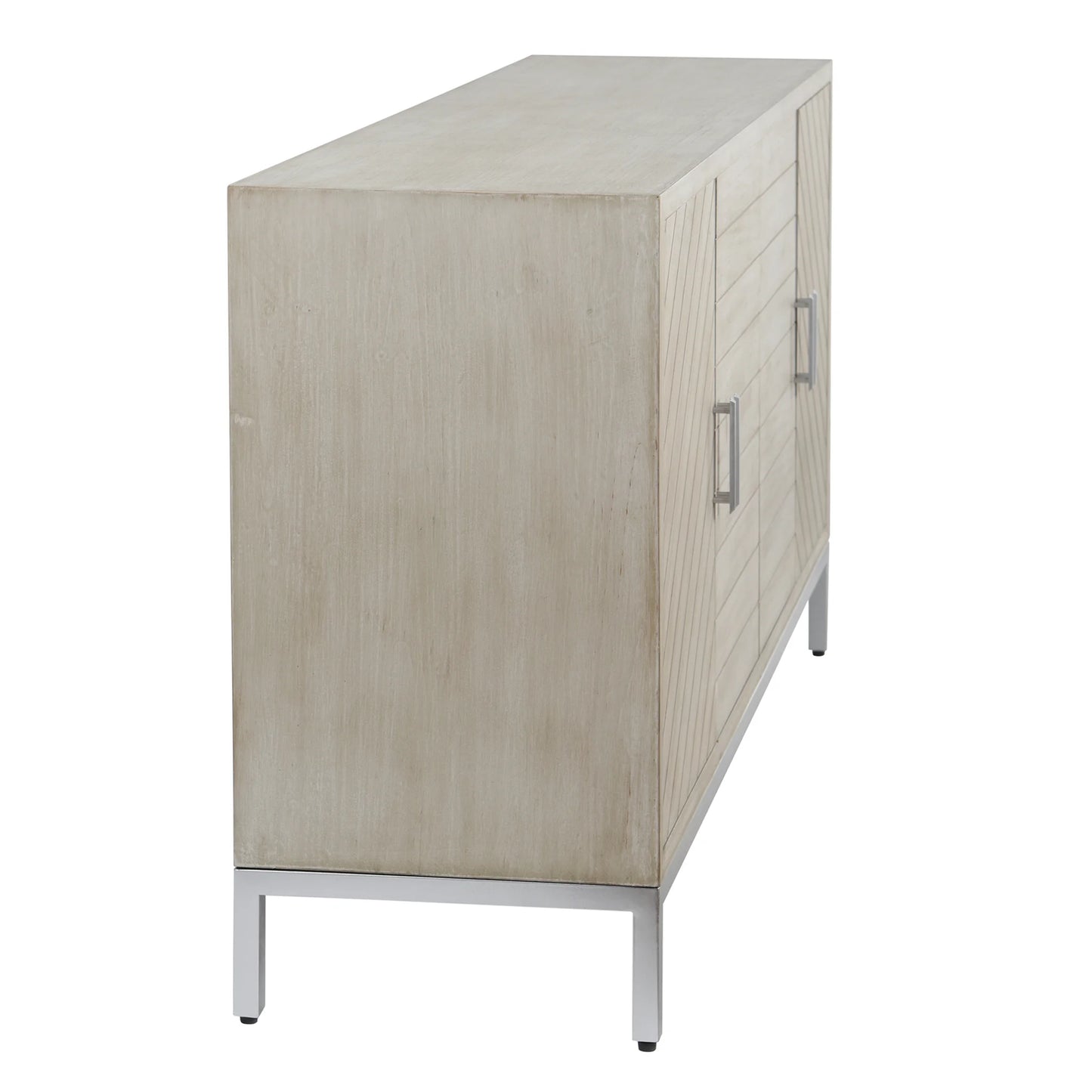 Norman Wyatt Home Lakewood Gray Washed 4 Door Wooden Cabinet Stylish and Versatile Storage Solution