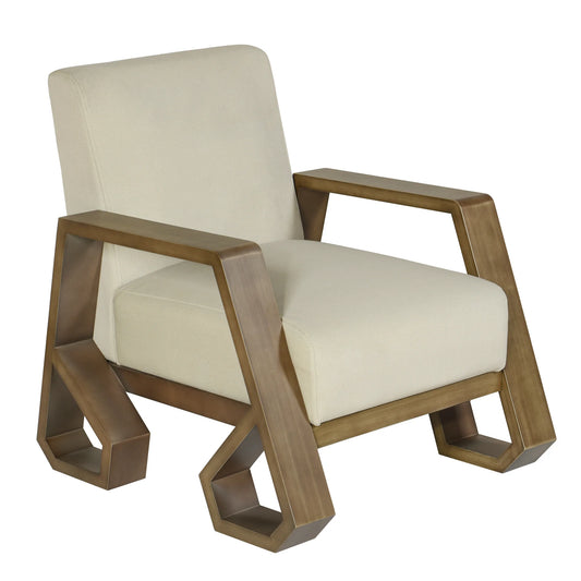 Norman Wyatt Home Clipse Arm Chair β Wood Frame with Modern Sled Base