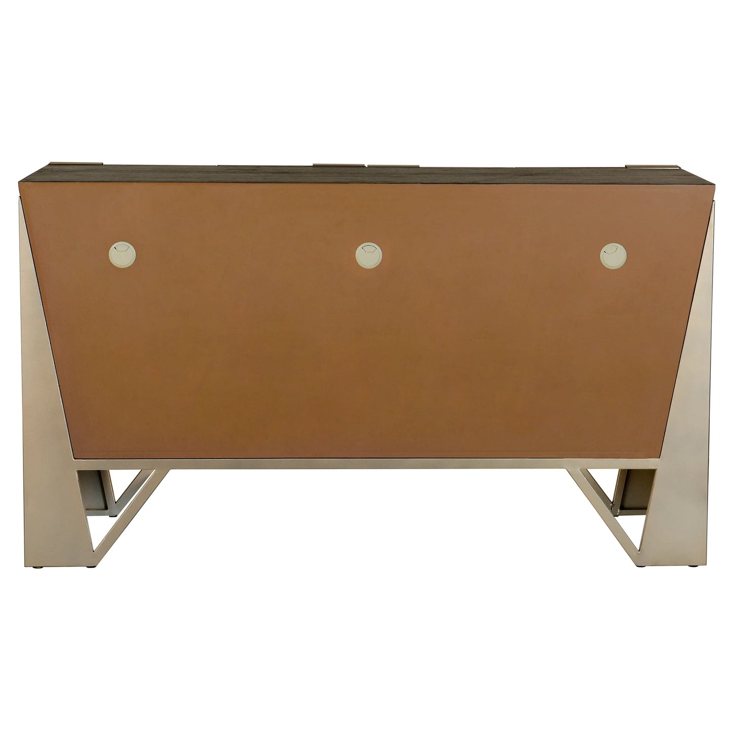 Norman Wyatt Home Axall Four Door Credenza Gray Brown Finish on Walnut Elegant and Functional Storage Solution