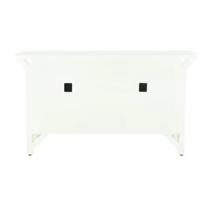 Amber & White 4-Door Wooden Cabinet by Norman Wyatt Home with Fir Wood Veneer Chevron Pattern Doors for Elegant Storage