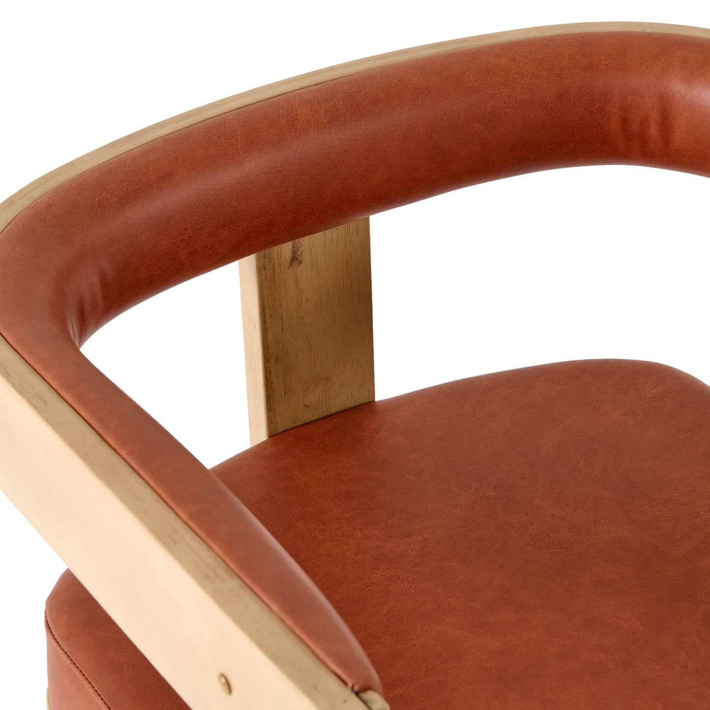 Nova Domus Oshana - Modern Rust Leatherette + White Oak Dining Chair