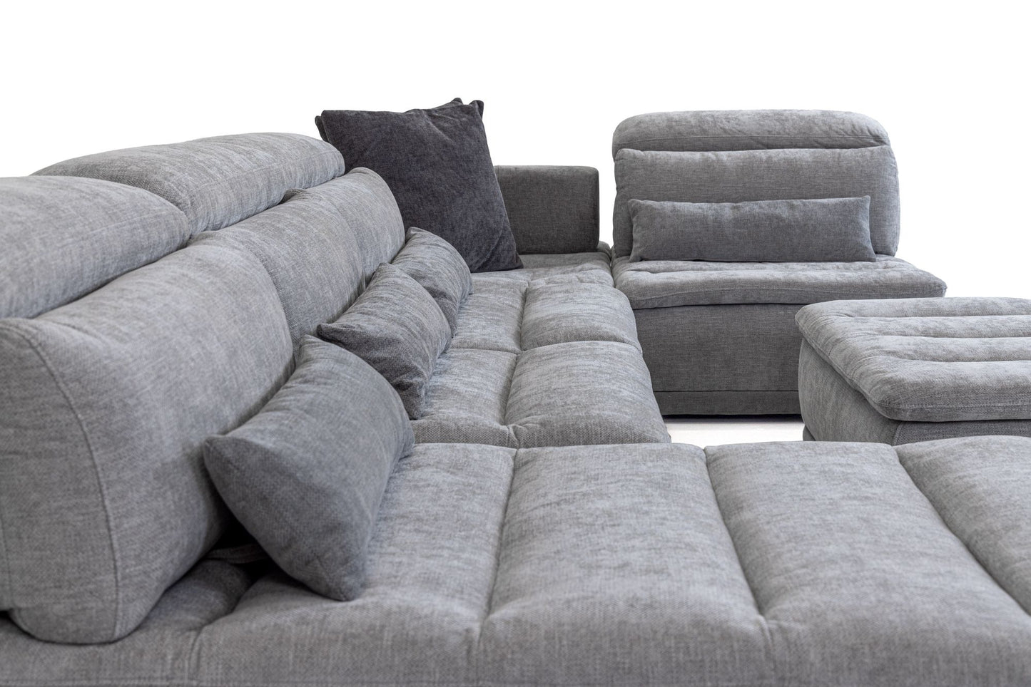 David Ferrari Panorama Italian Modern Grey Fabric Modular Sectional Sofa A Luxurious Fusion of Italian Craftsmanship and Modular Flexibility for Sophisticated Living Spaces
