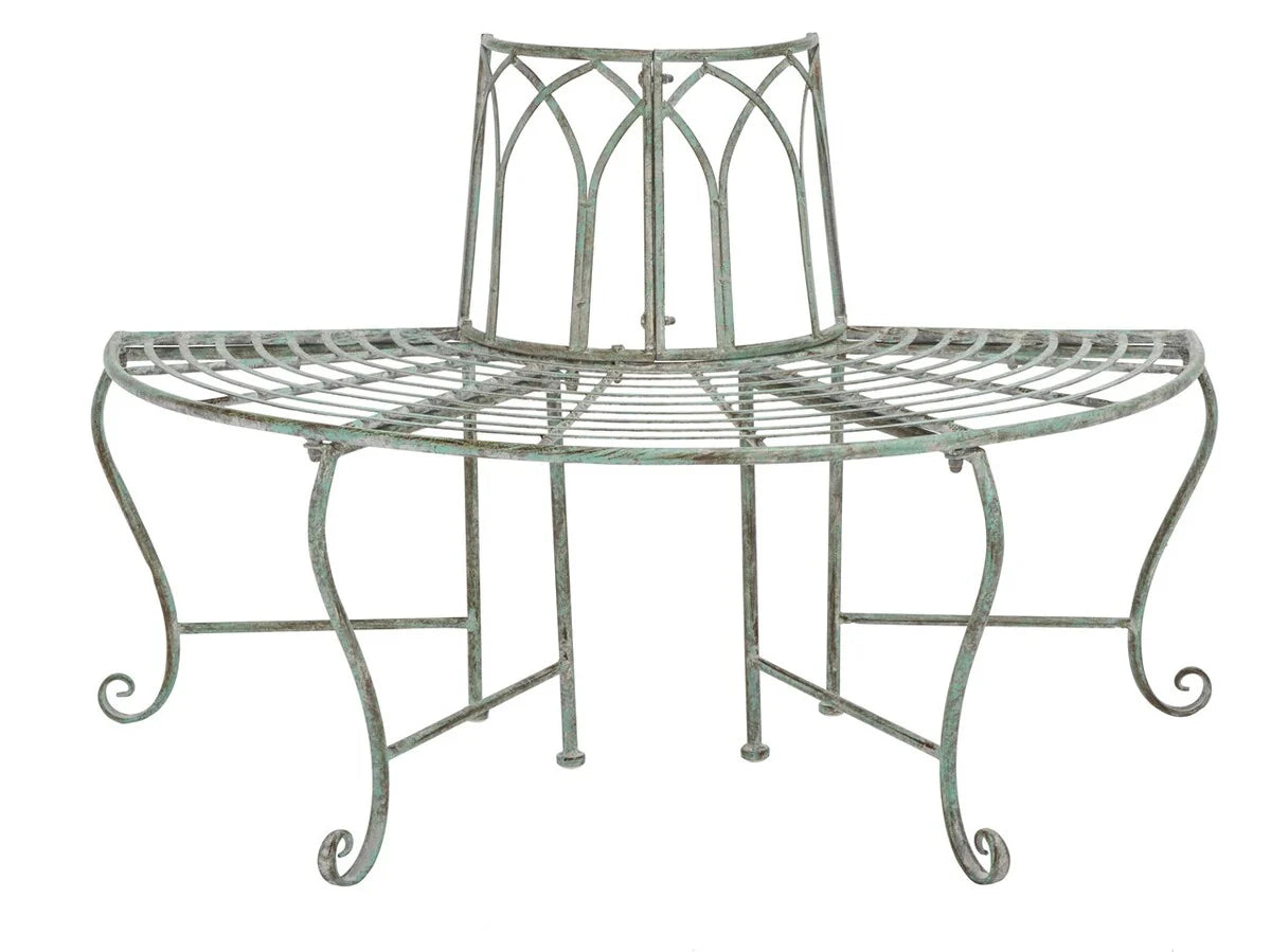 Abia Wrought Iron 50-Inch Outdoor Tree Bench - Durable and Elegant Outdoor Seating Solution