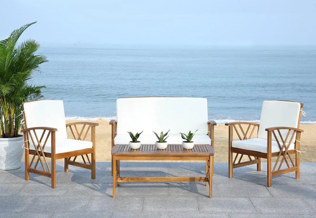 Fontana 4-Piece Outdoor Living Set - Elegant and Comfortable Seating for Stylish Outdoor Entertaining