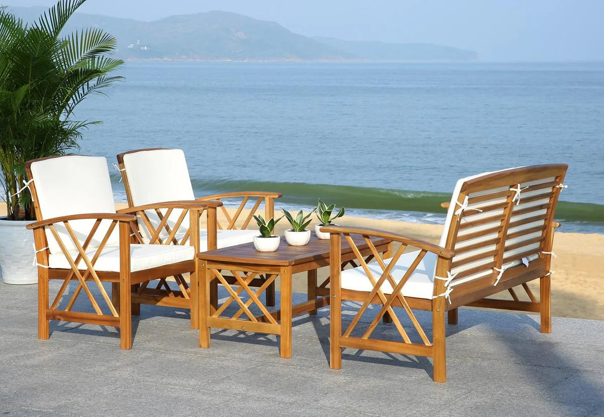 Fontana 4-Piece Outdoor Living Set - Elegant and Comfortable Seating for Stylish Outdoor Entertaining