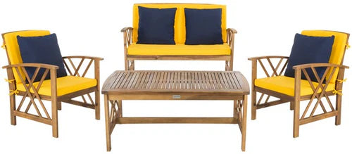Fontana 4-Piece Outdoor Living Set - Elegant and Comfortable Seating for Stylish Outdoor Entertaining