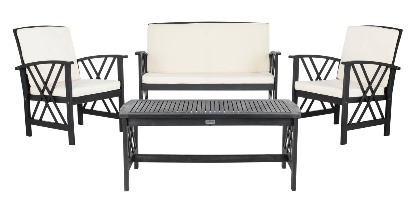Fontana 4-Piece Outdoor Living Set - Elegant and Comfortable Seating for Stylish Outdoor Entertaining