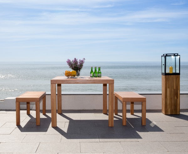 Dario 3-Piece Outdoor Dining Set with Two Benches - Stylish & Functional Patio Furniture for Outdoor Meals