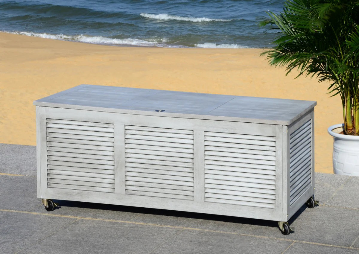 Elina 47.2-Inch Eucalyptus Wood Cushion Box - Stylish and Durable Outdoor Storage Solution