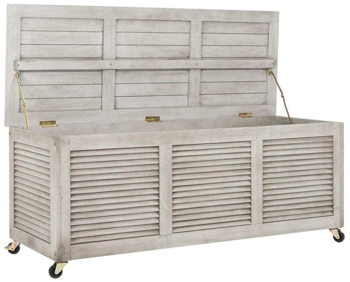 Elina 47.2-Inch Eucalyptus Wood Cushion Box - Stylish and Durable Outdoor Storage Solution