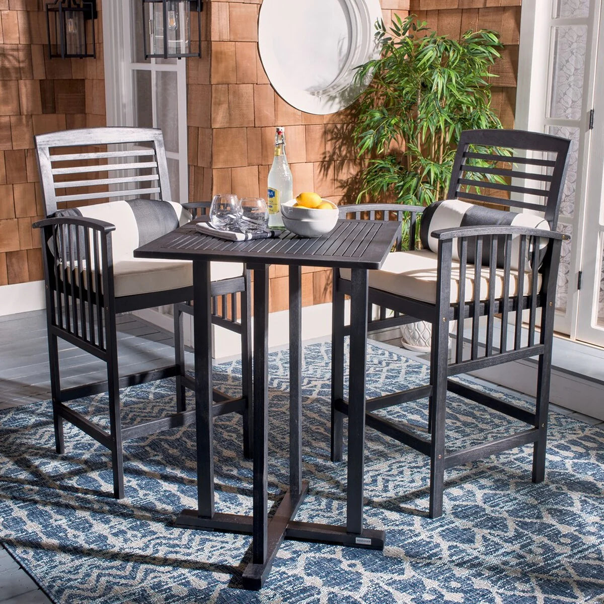 Pate 3-Piece Bar Height Bistro Set - Compact and Stylish Outdoor Seating for Elevated Patio Dining