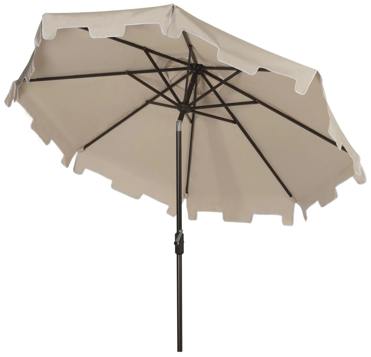 UV Resistant Zimmerman 9 Ft Crank Market Umbrella with Auto Tilt - Stylish Outdoor Shade for Patios and Decks