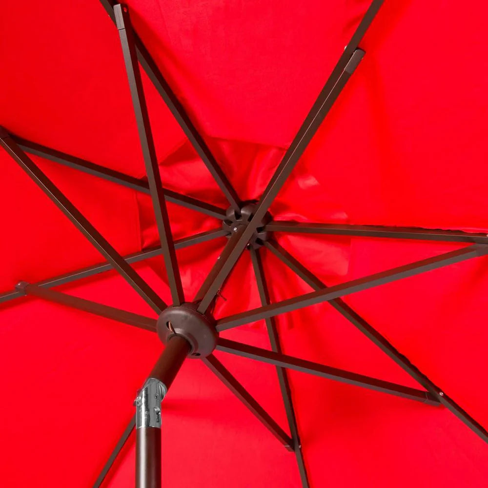 UV Resistant Zimmerman 9 Ft Crank Market Umbrella with Auto Tilt - Stylish Outdoor Shade for Patios and Decks