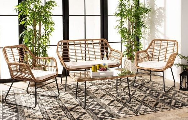 Roston 4-Piece Outdoor Living Set - Modern & Comfortable Patio Furniture for Outdoor Relaxation