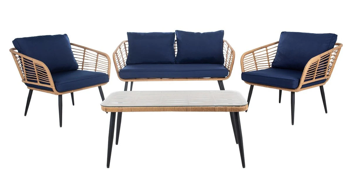 Harrley 4-Piece Outdoor Living Set – Comfortable and Contemporary Seating for Relaxed Outdoor Gatherings