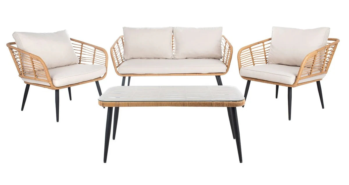 Harrley 4-Piece Outdoor Living Set – Comfortable and Contemporary Seating for Relaxed Outdoor Gatherings